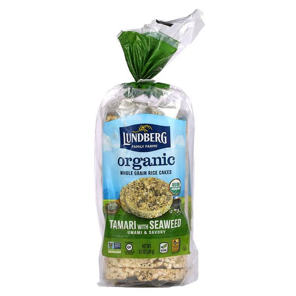 Lundberg, Organic Whole Grain Rice Cakes, Tamari with Seaweed, 8.5 oz (241 g)