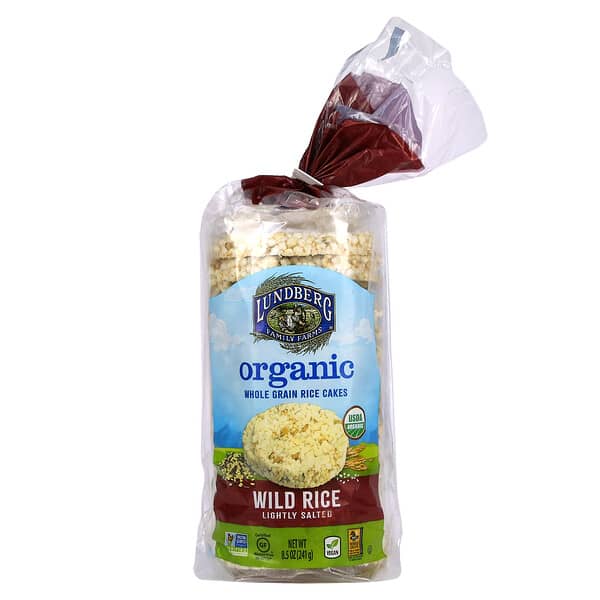 Lundberg, Organic Whole Grain Rice Cakes, Wild Rice, Lightly Salted, 8.