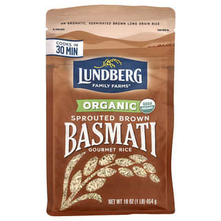 Lundberg, Пророщенный коричневый рис басмати, 454 г (16 унций)