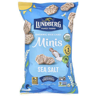 Lundberg, Minis de pastel de arroz orgánico, Sal marina, 142 g (5 oz)