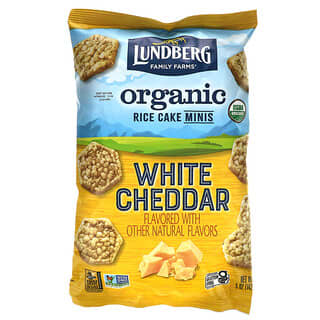 Lundberg, Minis كعك الأرز العضوي ، الشيدر الأبيض ، 5 أونصة (142 جم)