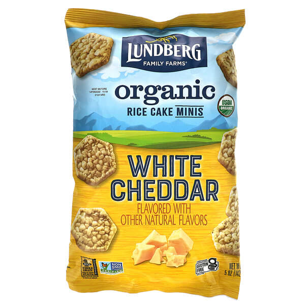 Lundberg, Organic Rice Cake Minis, White Cheddar, 5 oz (142 g)