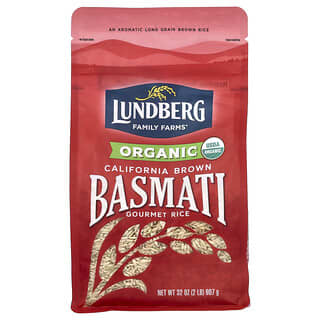 Lundberg, органический калифорнийский коричневый рис басмати, 907 г (2 фунта)