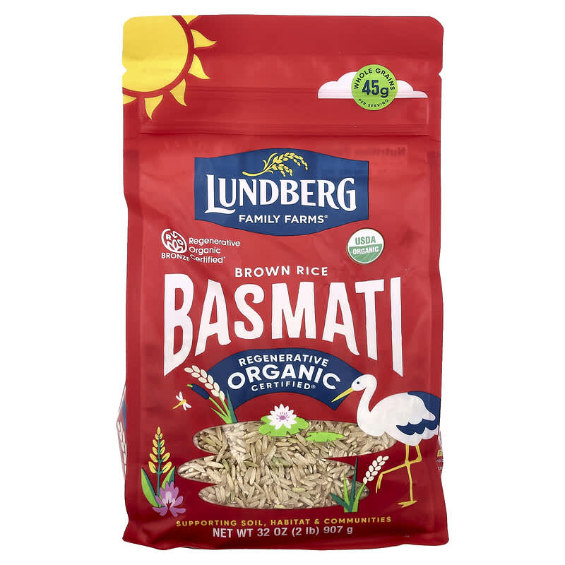 органічний коричневий рис, басматі, 907 г (32 унції)