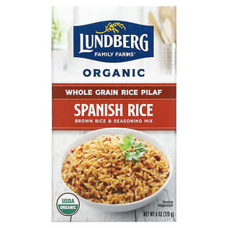 Lundberg, Mezcla de arroz y condimentos de grano integral orgánico, Arroz español, 170 g (6 oz)