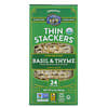 Lundberg, Organic Thin Stackers, Puffed Grain Cakes, Basil & Thyme, Lightly Salted, 24 Rice Cakes, 6 oz (168 g)