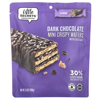 Little Secrets, Mini Crispy Wafers, темный шоколад с морской солью, 100 г (3,5 унции)