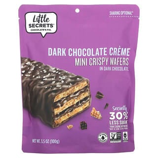 Little Secrets, Mini obleas crujientes, Crema de chocolate negro en chocolate negro, 100 g (3,5 oz)