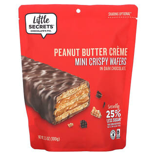 Little Secrets, Mini Crispy Wafers, Erdnussbutter in dunkler Schokolade, 10 einzeln verpackt, 100 g (3,5 oz.)