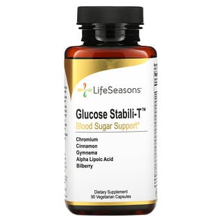 LifeSeasons, Glucose Stabili-T لتعزيز سكر الدم، 90 كبسولة نباتية.