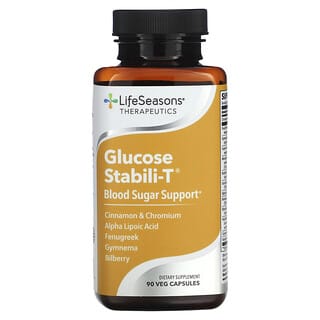 LifeSeasons‏, Glucose Stabili-T, תוסף תמיכה ברמת הסוכר בדם, 90 כמוסות צמחיות