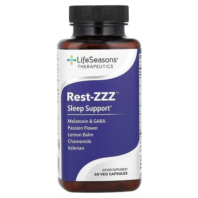 LifeSeasons, Rest-ZZZ, Sleep Support, 60 Vegetarian Capsules
