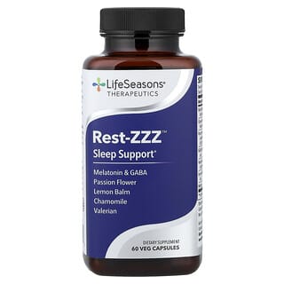 LifeSeasons, Rest-ZZZ, поддержка сна, 60 вегетарианских капсул