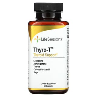 LifeSeasons, Thyro-T, средство для поддержки функции щитовидной железы, 60 вегетарианских капсул