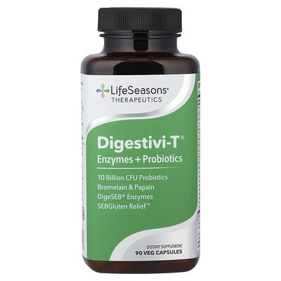LifeSeasons, Digestivi-T®, Enzymes + Probiotics, 90 Vegetarian Capsules