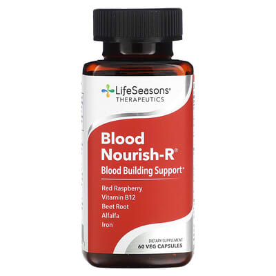 LifeSeasons, Blood Nourish-R, Hematopoiesis Support, 60 Vegetarian Capsules