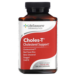 LifeSeasons, Choles-T, поддержка холестерина, 180 растительных капсул