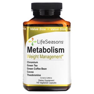 LifeSeasons, Metabolism, Weight Management, 140 Vegetarian Capsules