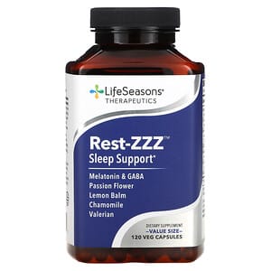 LifeSeasons, Rest-ZZZ, Aide au sommeil, 120 capsules végétariennes