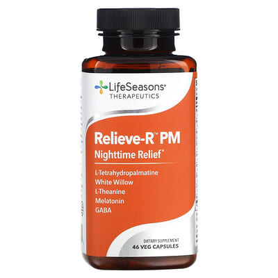 LifeSeasons, Therapeutics, Relieve-R PM, 46 Vegetarian Capsules
