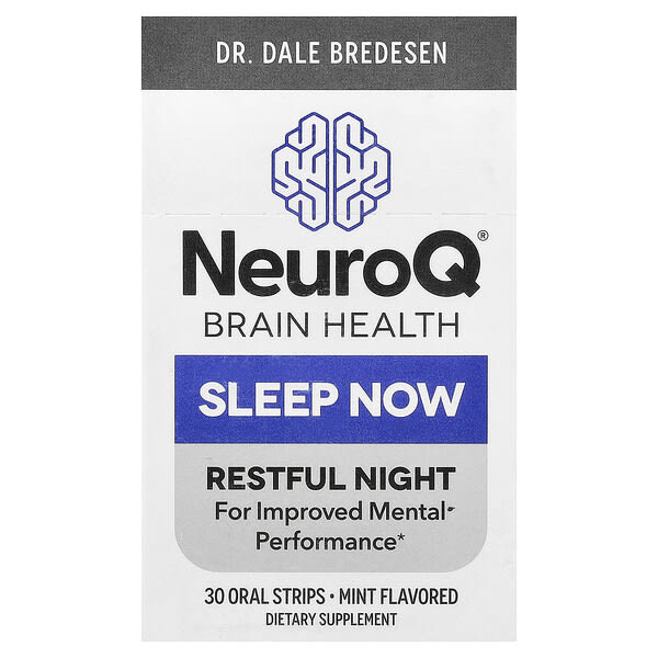 LifeSeasons, NeuroQ 두뇌 건강, Sleep Now, 민트, 구강 스트립 30개