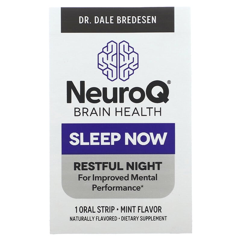 NeuroQ Brain Health, Sleep Now, Mint, 30 Oral Strips