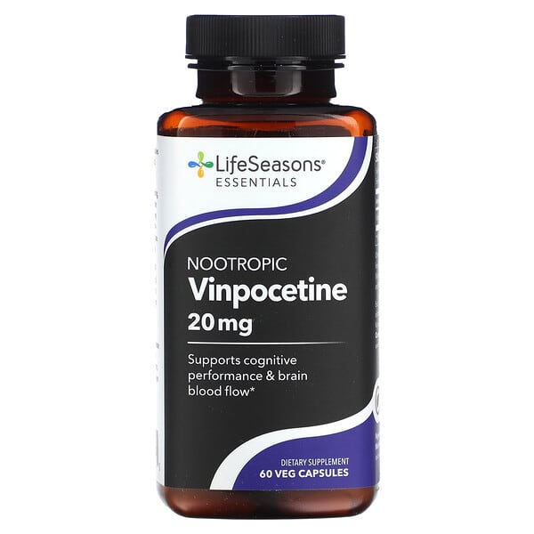 LifeSeasons, Nootropic Vinpocetine, 20 mg, 60 Veg Capsules (10 mg per Capsule)