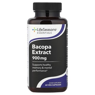 LifeSeasons, Ekstrakt z bakopy, 60 kapsułek roślinnych (450 mg na kapsułkę)