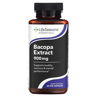 LifeSeasons, Экстракт бакопы, 450 мг, 60 растительных капсул