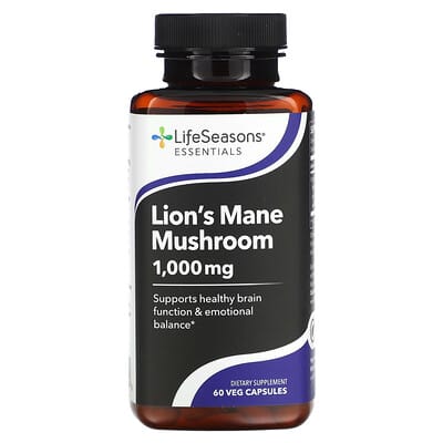 LifeSeasons, Hericium, 1000 mg, 60 Veg Capsules (500 mg per capsule)