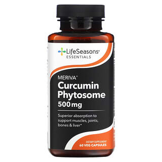 LifeSeasons, Фитосомы Meriva куркумин, 250 мг, 60 растительных капсул
