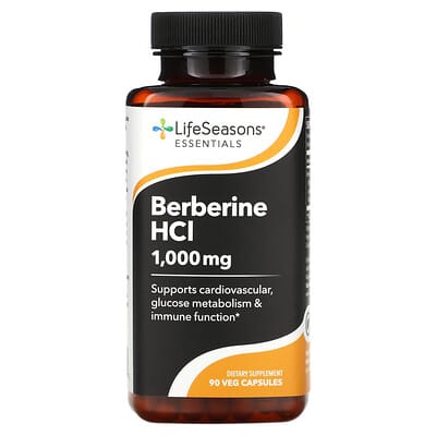 LifeSeasons, Berberine HCl, 1000 mg, 90 Vegetarian Capsules (333 mg per capsule)