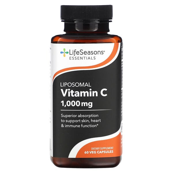 LifeSeasons, Liposomal Vitamin C, 1,000 mg, 60 Veg Capsules (500 mg per ...