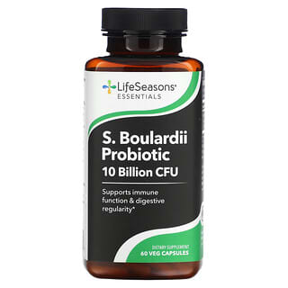 LifeSeasons, S. Boulardii Prodiotic, Probiotika, 10 Milliarden, 60 pflanzliche Kapseln (5 Milliarden KBE pro Kapsel)