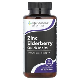 LifeSeasons, Zinc Elderberry Quick Melts, со вкусом ягод, 90