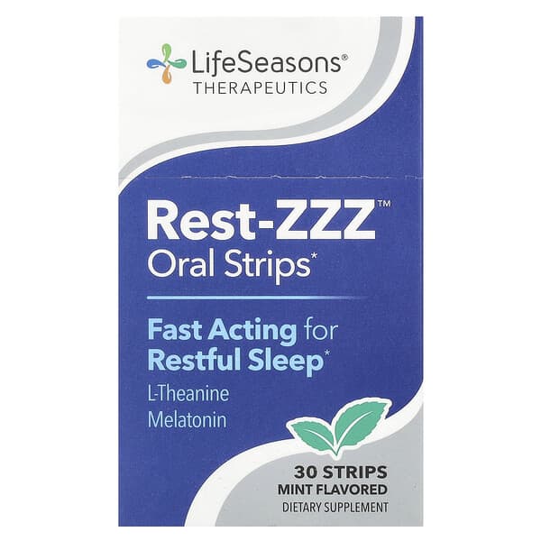 LifeSeasons Therapeutics, Rest-ZZZ™ Oral Strips, Mint, 30 Strips