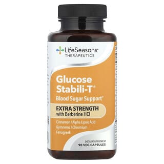 LifeSeasons, Therapeutics, Glucose Stabili-T® avec chlorhydrate de berbérine, Extrapuissant, 90 capsules végétariennes