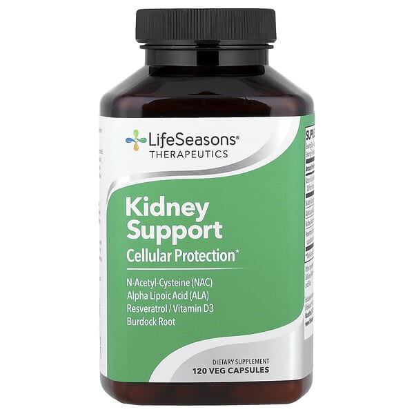 LifeSeasons Therapeutics, Kidney Support, Cellular Protection, 120 Veg Capsules