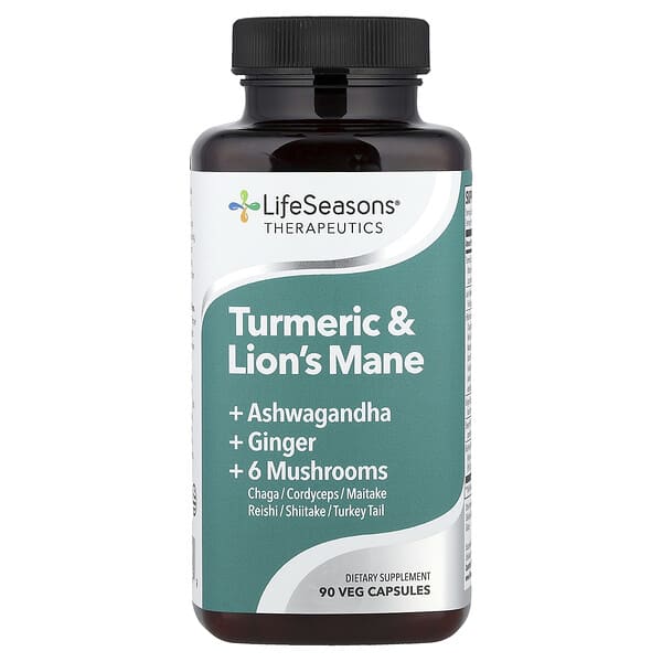 LifeSeasons, Turmeric & Lion's Mane, 90 Veg Capsules — product photo 1