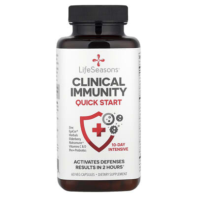 LifeSeasons, Science-Based Immune Daily Jump-Start Formula, 60 Vegetarian Capsules