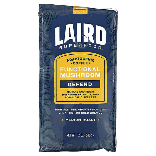Laird Superfood, Functional Mushroom Coffee, Defend, Ground, Medium