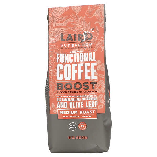 Laird Superfood, Peruvian Functional Coffee, Boost, Ground, Medium