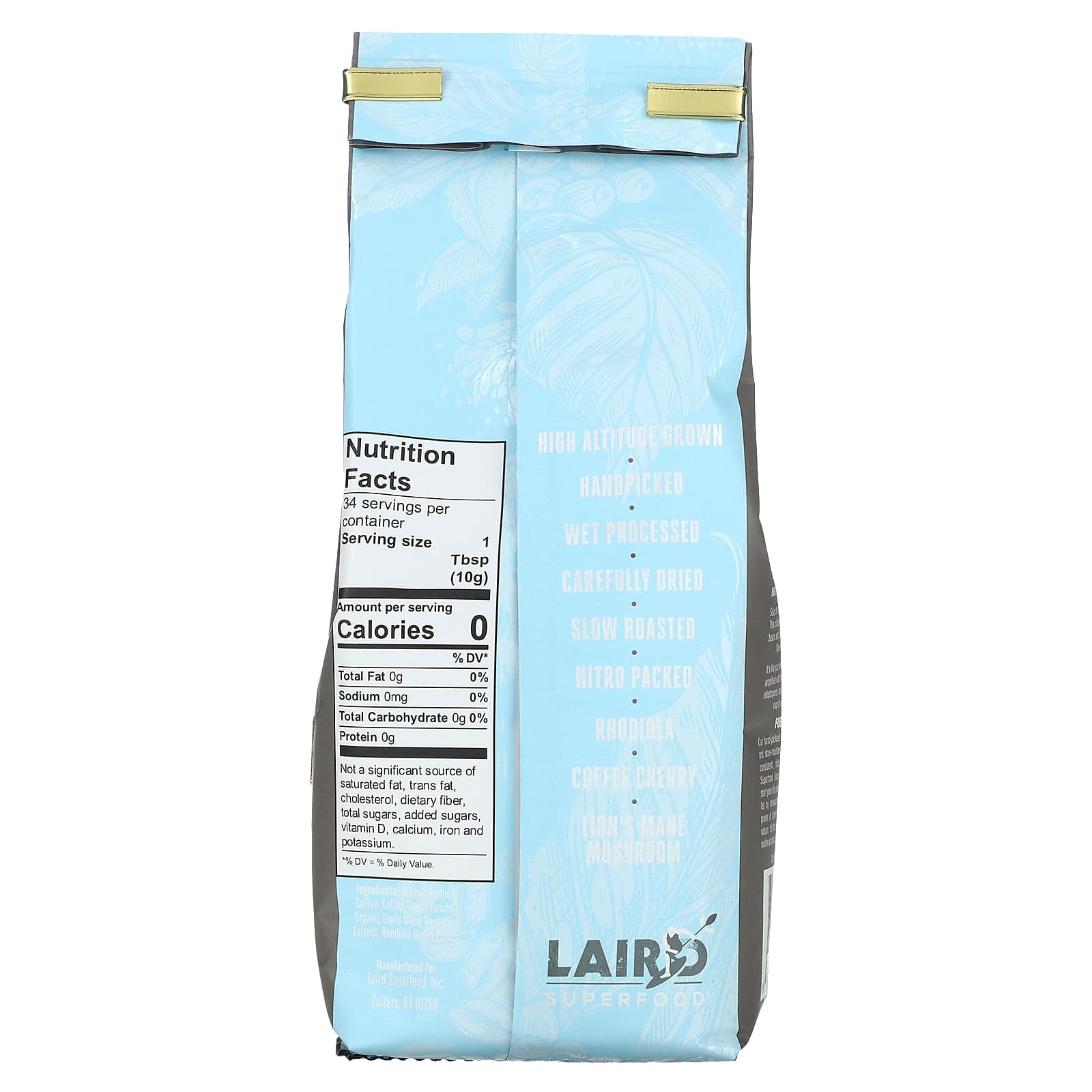 Laird Superfood, Peruvian Functional Coffee, Focus, Ground, Medium