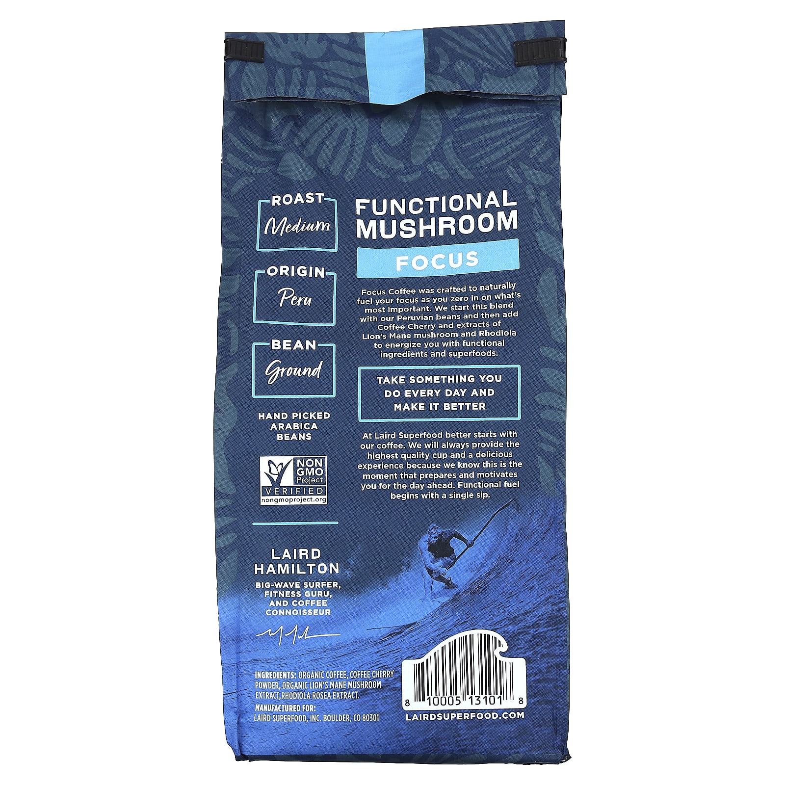 Laird Superfood, Functional Mushroom Coffee, Focus, Ground, Medium