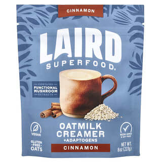 Laird Superfood, 오트밀크 크리머 + 아답토젠, 시나몬, 227g(8oz)