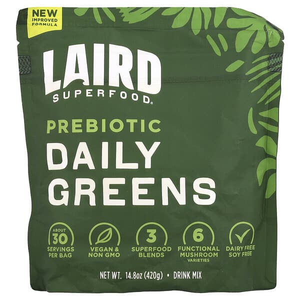 Laird Superfood Prebiotic Daily Greens, 14.8 oz (420 g)