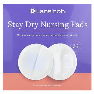 Lansinoh, Stay Dry Nursing Pads, 36 Individually Wrapped Pads