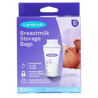 Lansinoh, Bolsas de armazenamento de leite materno, 25 Bolsas pré-esterilizadas