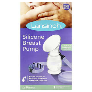 Lansinoh, Brystpumpe i silikon, 1 pumpe, stropp og hette