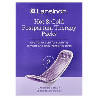 Lansinoh, Pacotes de Terapia Quente e Frio, 2 Pacotes Reutilizáveis e 12 Mangas Descartáveis